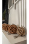 Metal Clip Vintage Wicker Design Rose Bag 15X15Cm Cream Color - 4