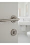 Elloy Rosette Luxury Wc Bathroom Latch Door Handle Satin (Set for 1 Door) - 2
