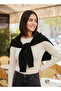 Women's Black Sweater-Looking Knitwear Shawl |   Tie-Up Stylish Model - 2