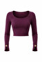 Güneş Metal Buckle Plum Long Sleeve Short Blouse - 6