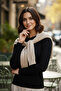 Women's Ecru Sweater-Looking Knitwear Shawl |   Tie-Up Stylish Model - 3