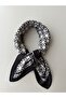 Black and White Patterned Scarf Bandana Women's Clothing Accessory - 2