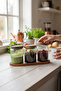 Natural Acacia Lid Glass Jar Set with Stand – 3 Pieces (600 ml) - 2