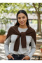 Women's Sweater-Looking Knitwear Shawl |   Tie-Up Stylish Model