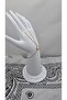 Stainless Steel Gold Color Clover Model Large White Zircon Stone Şahmeran - 4