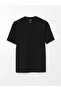 Lcwaikiki Classic Black Crew Neck Combed Cotton Men's T-Shirt - 7