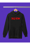 Skid Row Printed Cotton Long Sleeve Fleece-Lined 3 Thread Hooded Rock Sweatshirt - 2