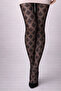 Black 20 Den Matte Damask Patterned Women's Pantyhose - 3