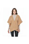 Women's Beige Color Fleece Poncho