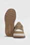 Women's Khaki Leather Sneaker Shoes White Beige - 6