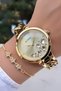 Original Steel Drop Model Waterproof Gold Silver Color Women Wristwatch Gift Bracelet Hm546C3 - 3