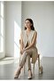 Women's Knitwear Long Vest Boat Neck Rose Pattern Lace-Up Sleeveless Transitional Classic - 3