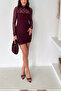 Women's Mock Neck Lined Lace Dress - 2