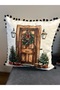 Winter Mode Special Velvet Fabric Pompom Cushion Set of Three - 2