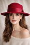 Women's Red Gondola Stylish Design Fedora Hat - 5