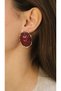 Gold Oval Plate Burgundy Vintage Earrings