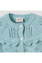 Girls Round Neck Cardigan with Knit Texture - Cotton - Long Sleeves - 3