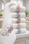 3D Embroidered Flower Embroidered 6-Piece 50x90 Hand and Face Towel Set - 2