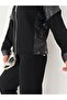 Women's Modal Fabric Zip-Up Tracksuit Set with Parachute Fabric Paneled Details - 3