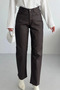 Women's Mom Fit Waxed Pants Brown 7072-78 - 5