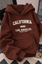 Hooded Kangaroo Pocket 3-Ply Cotton California Print Sweatshirt