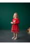 Girl's Christmas Themed Dress with Deer and Crown Gift - 3