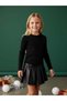 Girl's Cotton Stone Embroidered F Corded Fabric K Ribbed Knit Blouse