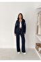 Women's Modal Fabric Zip-Up Tracksuit Set with Parachute Fabric Paneled Details - 6