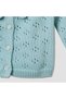 Girls Round Neck Cardigan with Knit Texture - Cotton - Long Sleeves - 4
