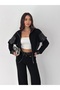 Women's Modal Fabric Zip-Up Tracksuit Set with Parachute Fabric Paneled Details - 8