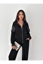 Women's Modal Fabric Zip-Up Tracksuit Set with Parachute Fabric Paneled Details - 7