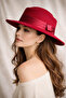 Women's Red Gondola Stylish Design Fedora Hat - 4