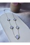 Steel Silver and White Color Clover Symbol Necklace
