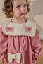 Embroidered Peter Pan Collar Linen Baby Girl Dress with Bag - 5