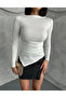 Women's White Asymmetrical Detail Blouse - 3