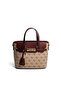 Dark Beige - Claret Red Monogram Women's Handbag Sp1185