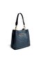 Navy Blue - Women's Crossbody Bag with Navy Blue Logo Sp1266 - 4