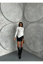 Women's White Asymmetrical Detail Blouse - 2