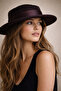 Women's Brown Gondola Stylish Design Fedora Hat - 2