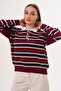 Women's Polo Neck Stripe Detailed Knitwear Knitted Sweater 255446 -