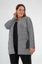 Plus Size Women's Zipper Detailed Gray Cardigan - 3