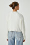 Women's Wendy Grade Soft Texture Mock Neck Ecruknitwear Cardigan - 5