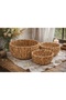 Set of 3 Knitted Wicker Deep Bowl Basket Organizer Organizer Diameters 28-24-20 cm - 2