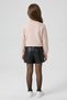 Girl's Cotton Bow Detailed Leather Skirt Suit - 2