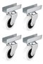 Hts 323 U Table Swivel Furniture Caster 52 mm Set of 4 - Furniture Wheel with Screws