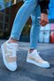 Yg219 Laser Men's Casual Lace-Up Leather Sports Sneaker Shoes Cbt - Beige/White - 5