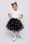 Girl's Colorful Pompom Tulle Lined Dream Tulle Tutu Skirt Cf-25037