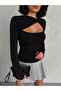 Women's Black Twist Detail Blouse