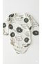 Baby Teddy Bear Embroidered Waffle Knitted Salopet Jumpsuit and Long Sleeve Bodysuit 3-Piece Set - 2
