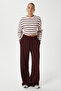Women's Modal Select Wide Leg Burgundy Sweatpants - 4